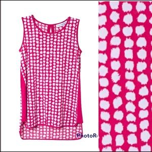 Susan Graver Sleeveless Tank Career Top Pink White Top Business Casual  XS